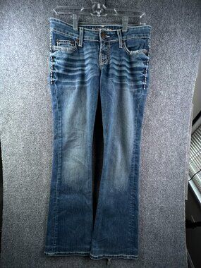 BKE Madison Jeans Stretch Denim Blue Pants Women’s 27x33.5 Adult Embroidered